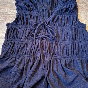 LOFT Dark Blue Textured Sleeveless Top